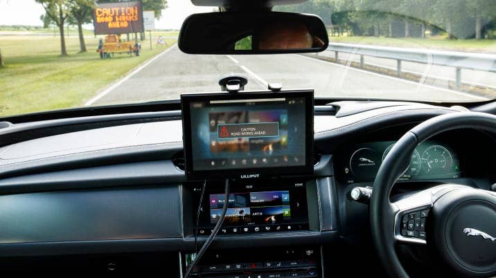 Testing Jaguar's Roadwork Assist system