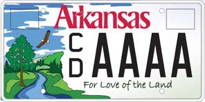 State of arkansas environmental license plate