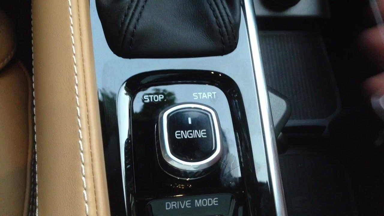 Greg Migliore shows off the innovative ignition switch on the 2016 Volvo XC90.