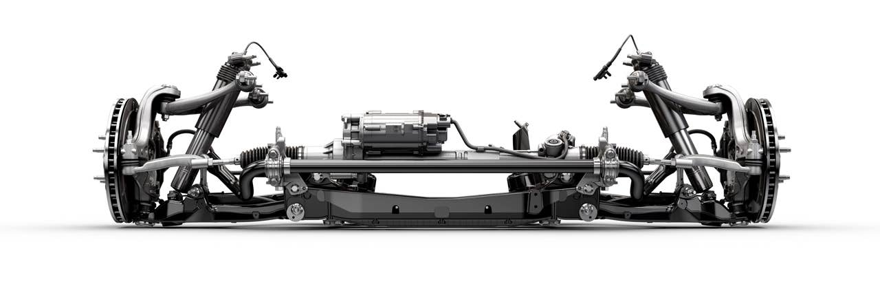 The all-new 2014 Corvette Stingray features the racing-proven short/long-arm suspension design; improvements to the overall structure allowed engineers to more precisely tune the suspension and steering for a more nimble and responsive driving experience.