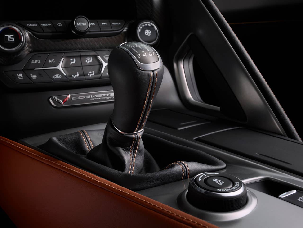 The Corvette Stingray features an industry-exclusive seven-speed manual with Active Rev Matching.