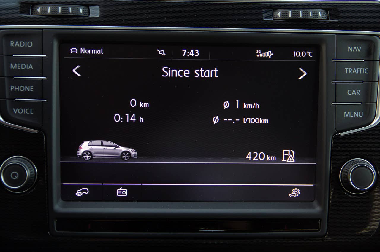2015 Volkswagen GTI fuel economy display