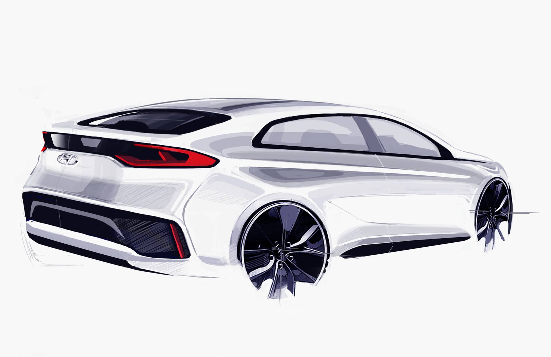 Hyundai Ioniq exterior sketch