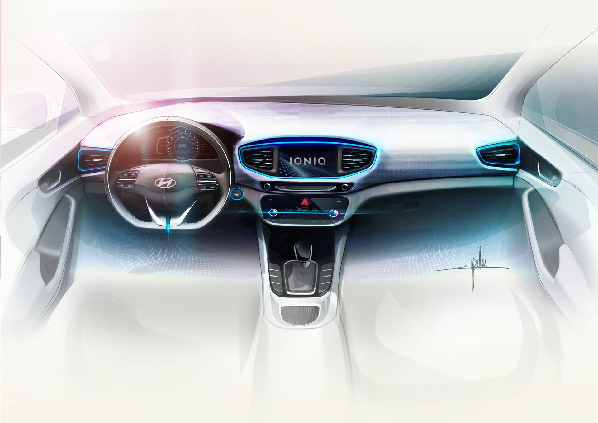 Hyundai Ioniq interior rendering