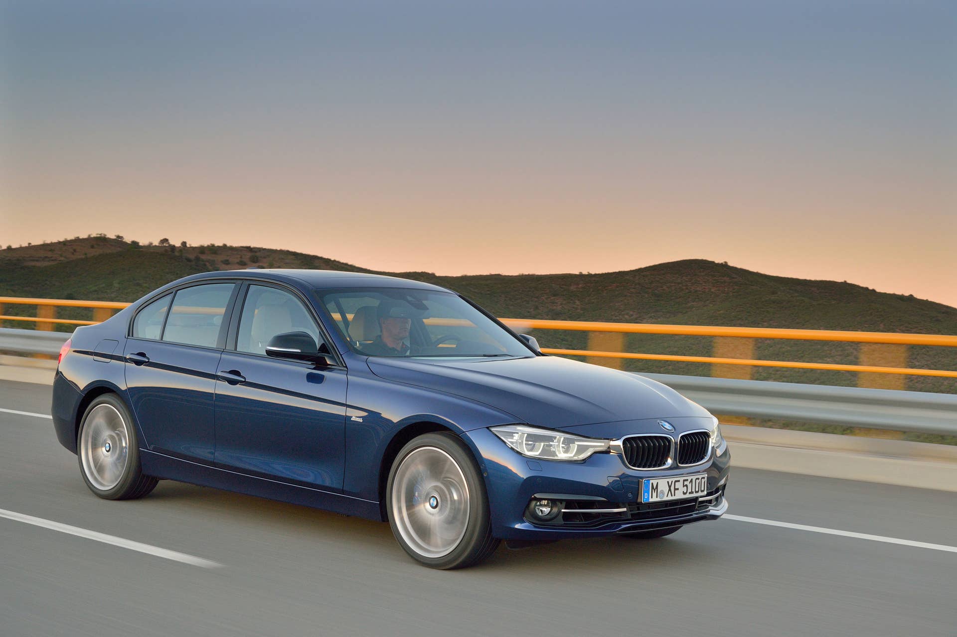 blue 2016 bmw 3 series refresh three quarters