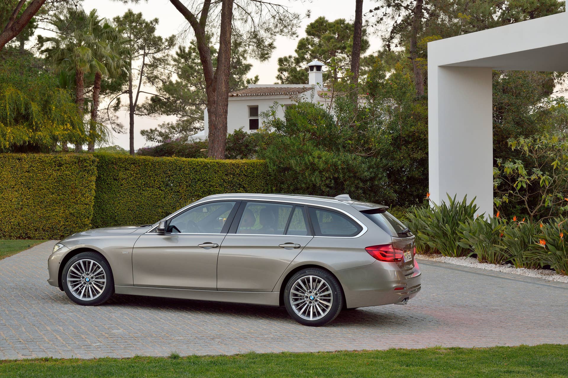 beige 2016 bmw 3 series wagon refresh side