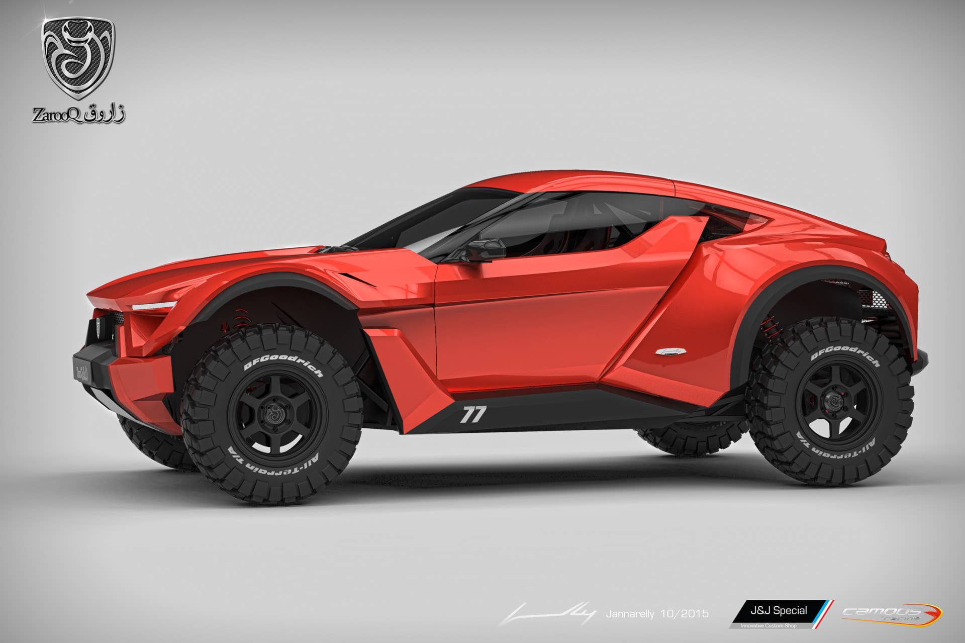 Zarooq SandRacer red front side 3/4