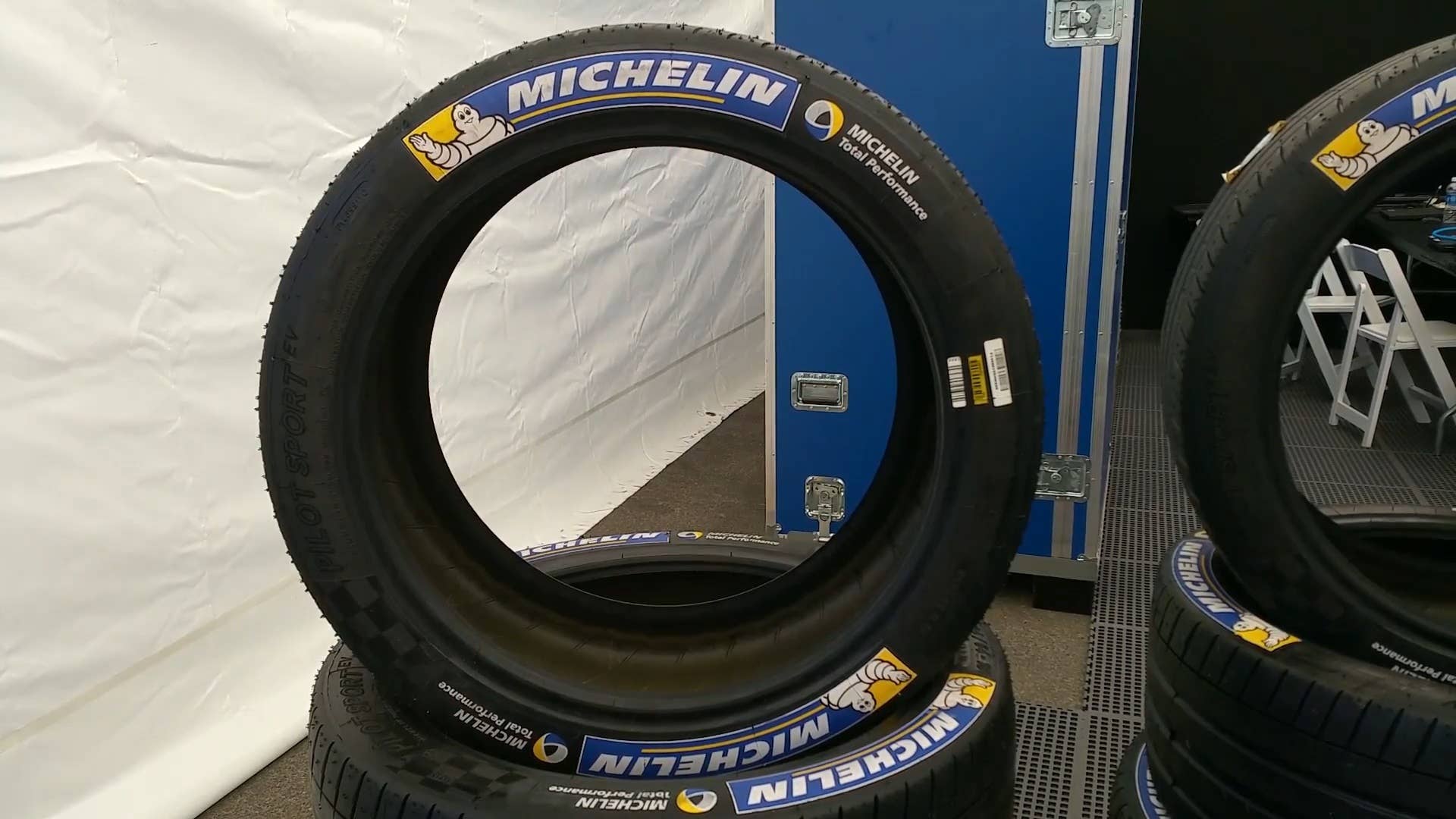 Michelin's Serge Grinsin talks tire tech at the 2015 Long Beach Round of the FIA Formula E Championship.