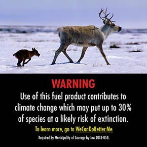 Gas pump warning label
