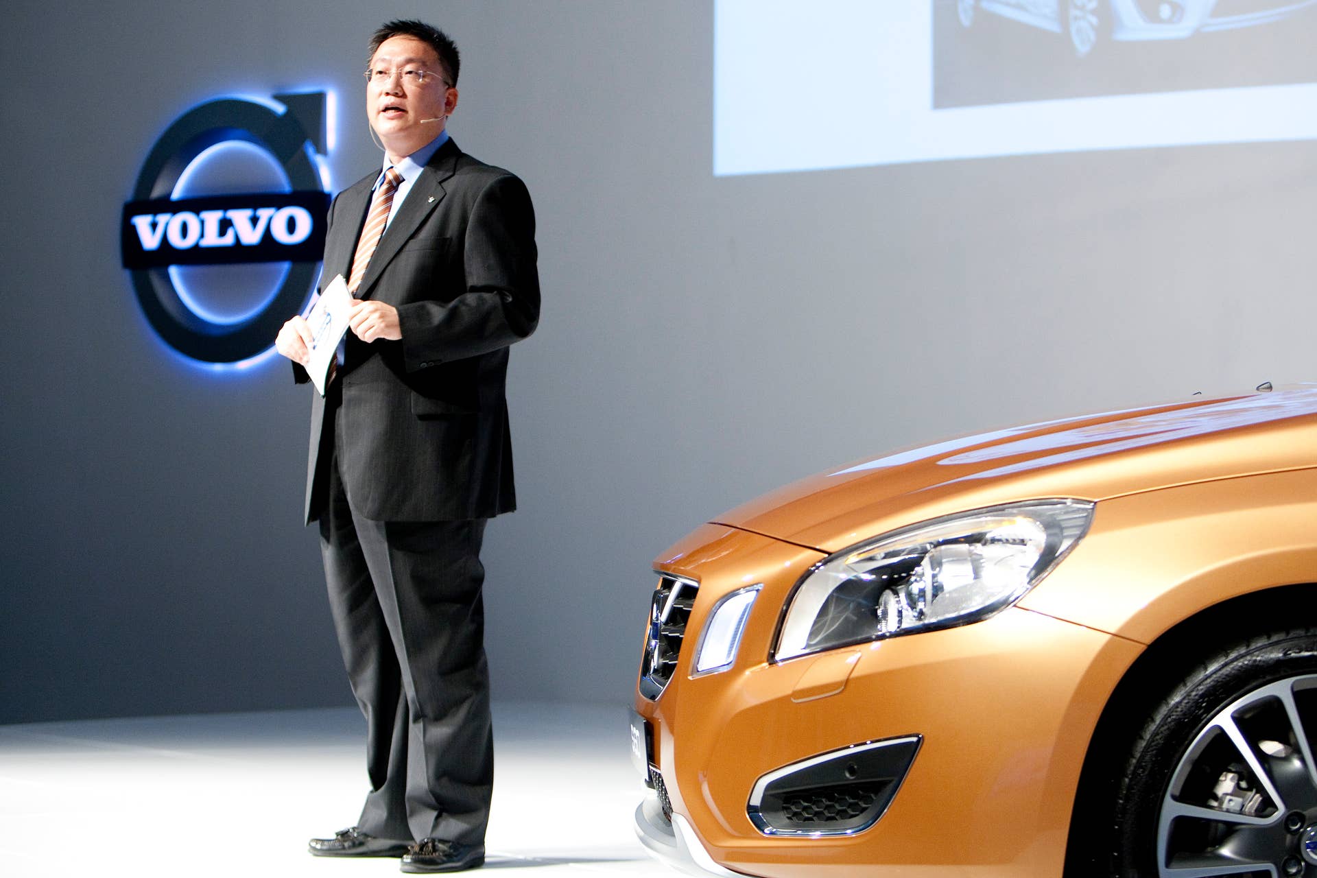 Freeman Shen, head of Volvo Cars' China operations, speaks at a media event in Beijing, China, on Tuesday, Aug. 23, 2011. Volvo Cars reported earnings before interest and taxes of 600 million kronor ($93.4 million), an increase of 170 million kronor compared with a year earlier, on Aug. 17. Photographer: Nelson Ching/Bloomberg via Getty Images