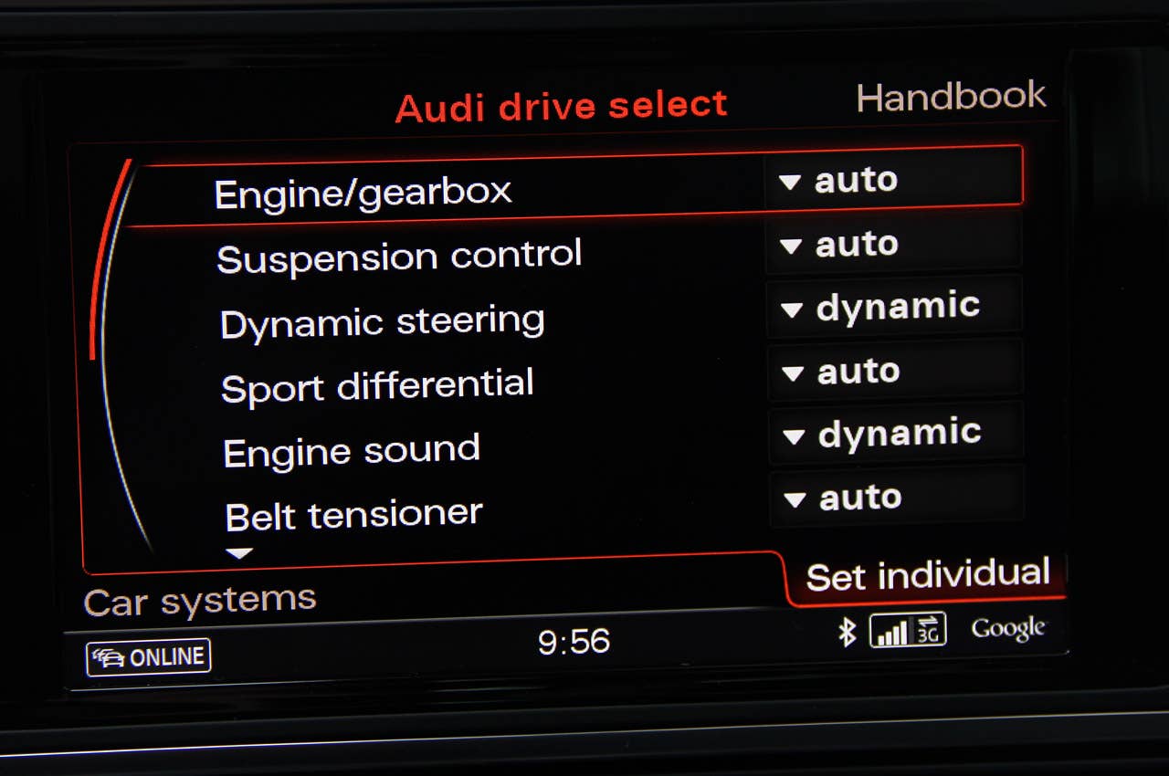 2013 Audi RS6 Avant drive select display