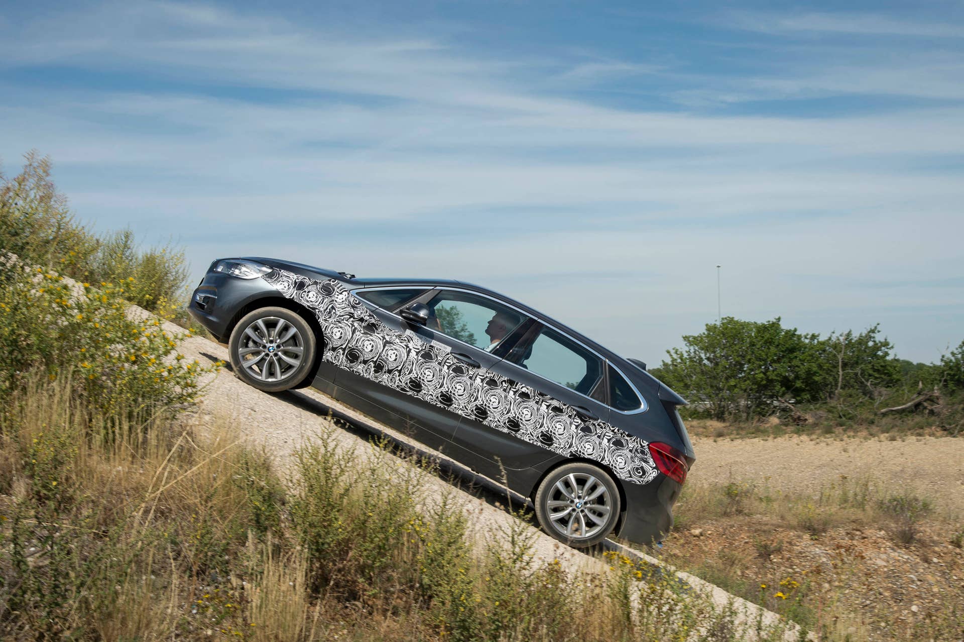 gray bmw 2 series active tourer plug-in hybrid prototype grade