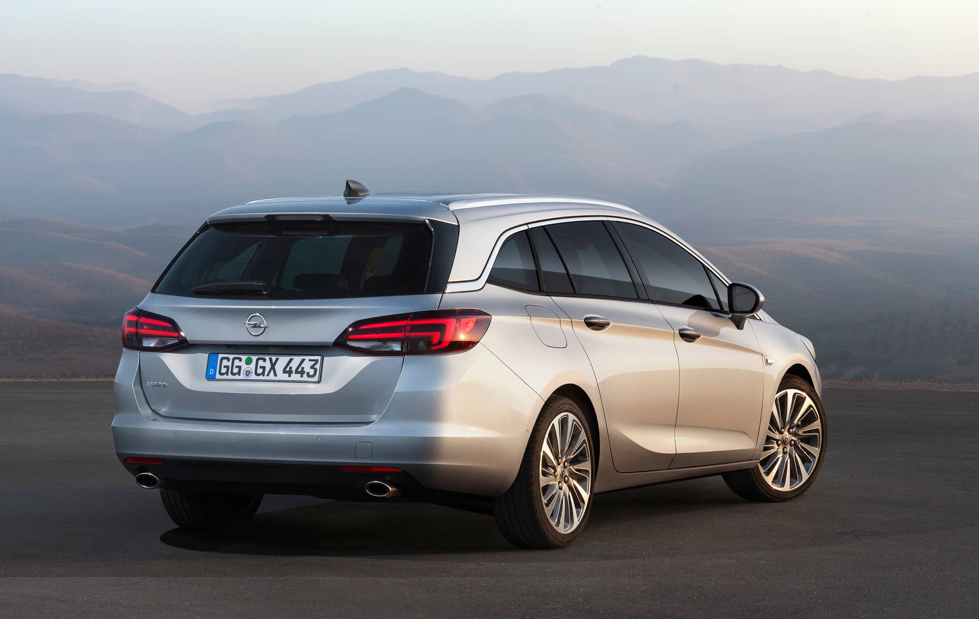2016 Opel Astra Sports Tourer wagon estate rear 3/4 static