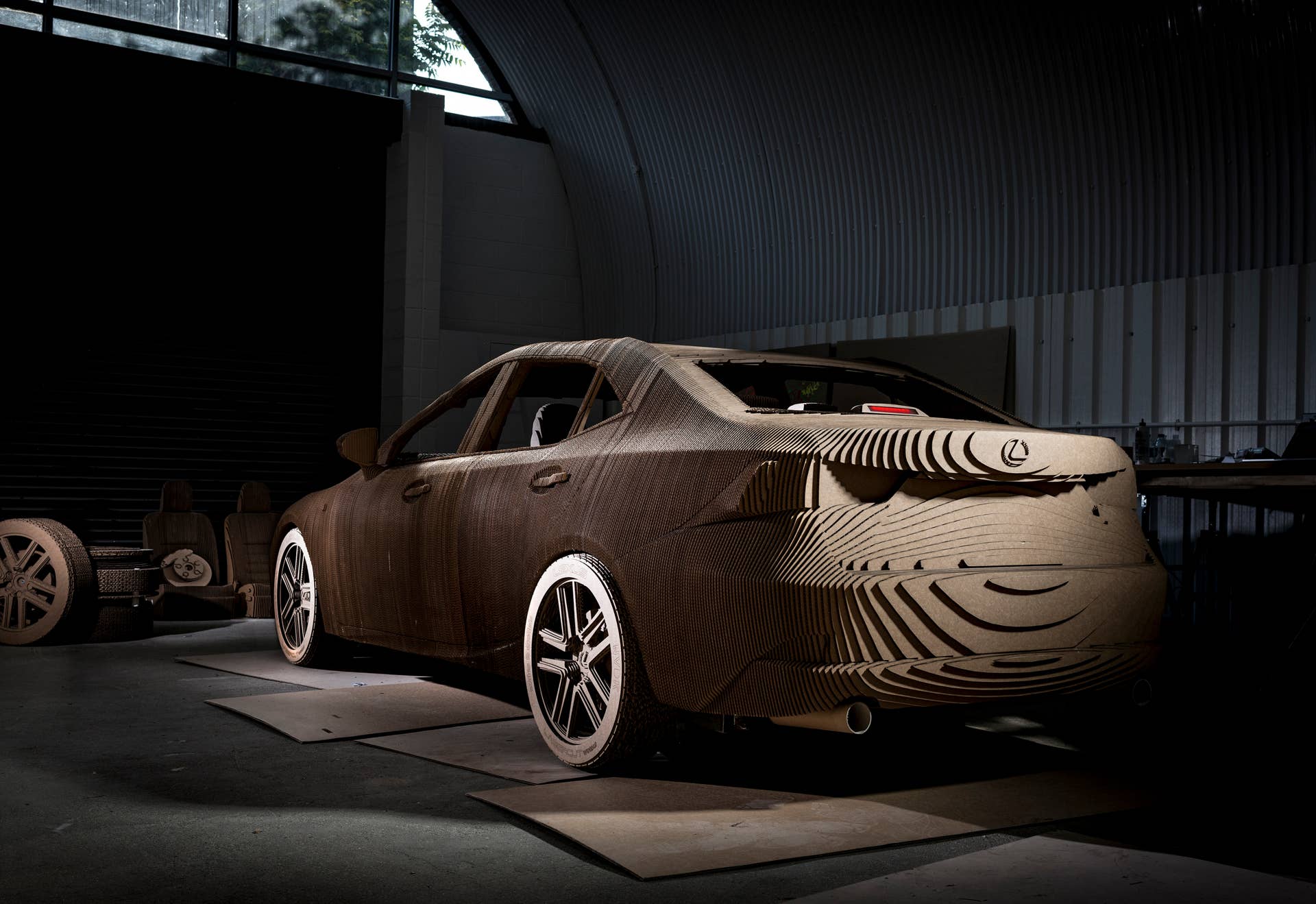 Lexus IS Cardboard Replica rear 3/4