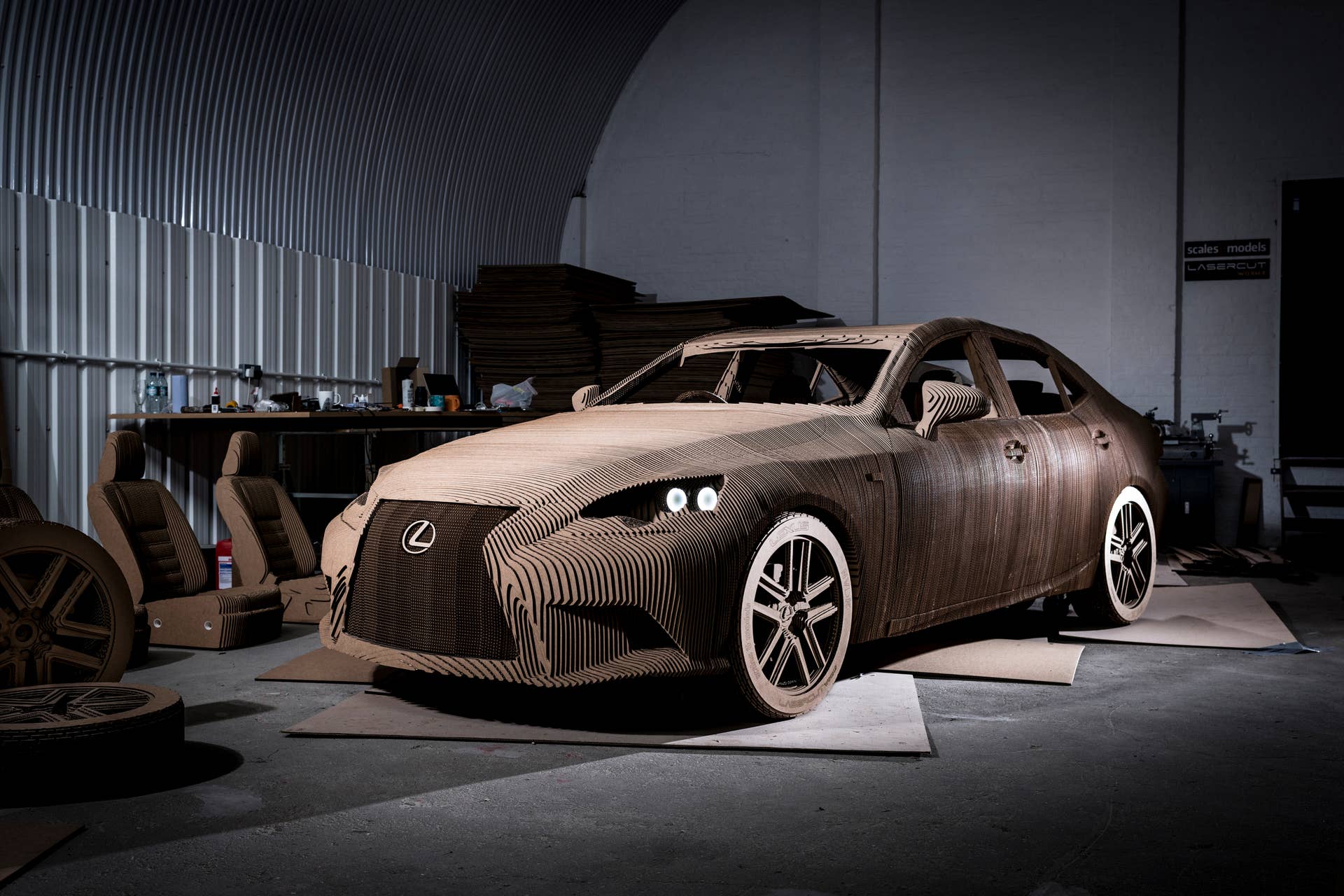 Lexus IS Cardboard Replica front 3/4
