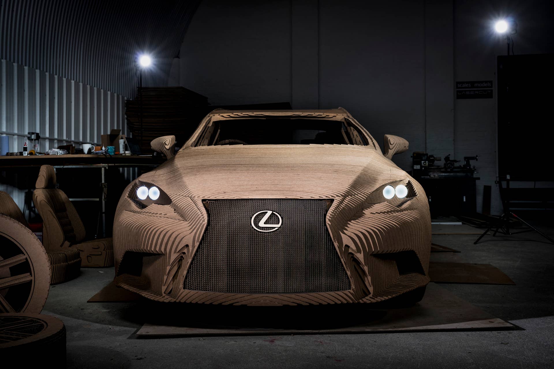 Lexus IS Cardboard Replica front
