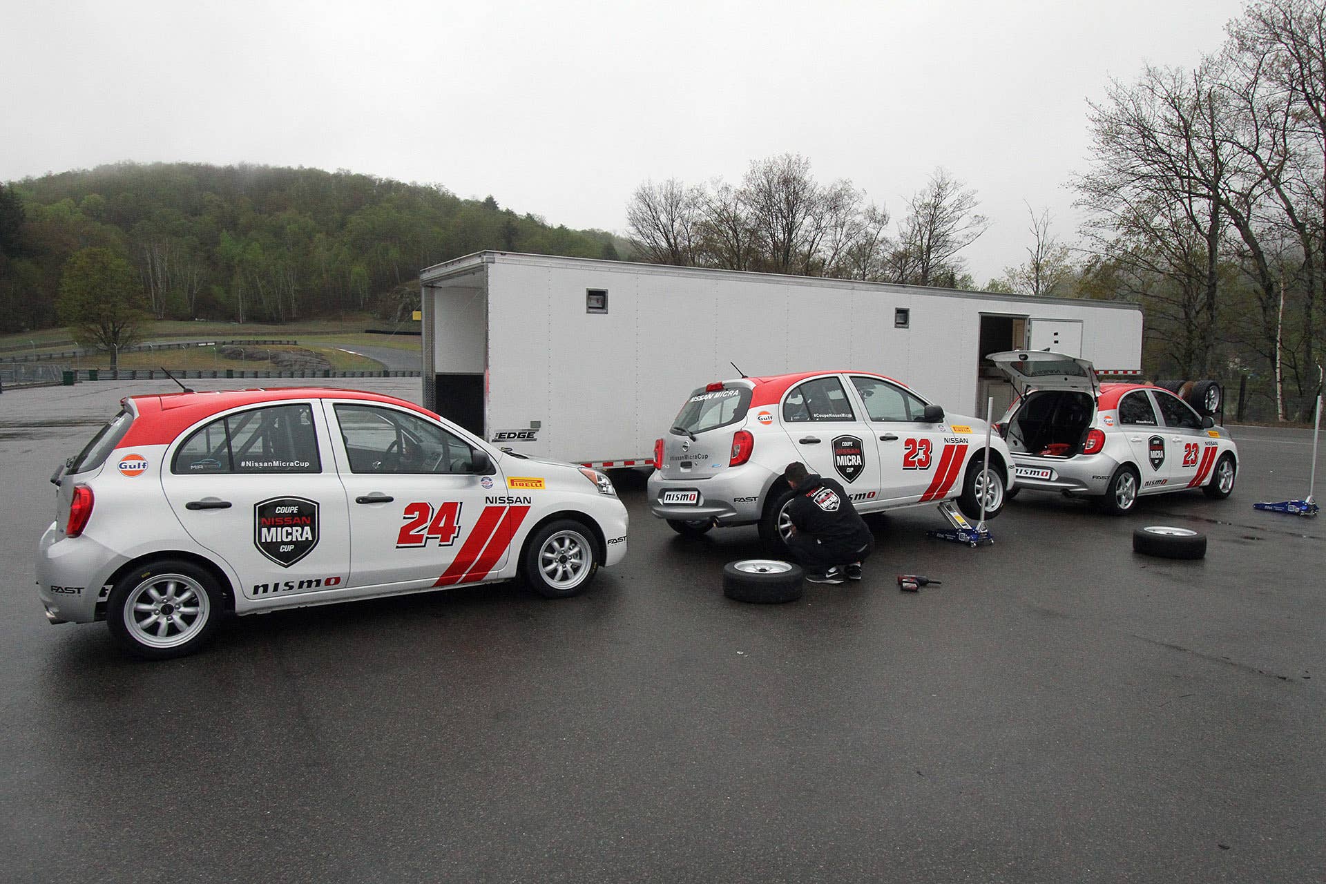 2015 Nissan Micra Cup in the pits