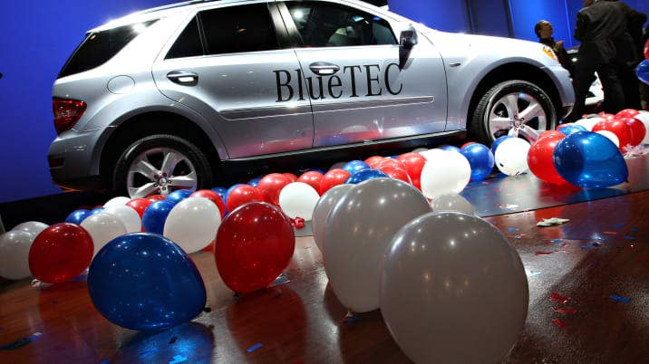 A Mercedes-Banz ML-320 with a BlueTEC diesel engine sits on