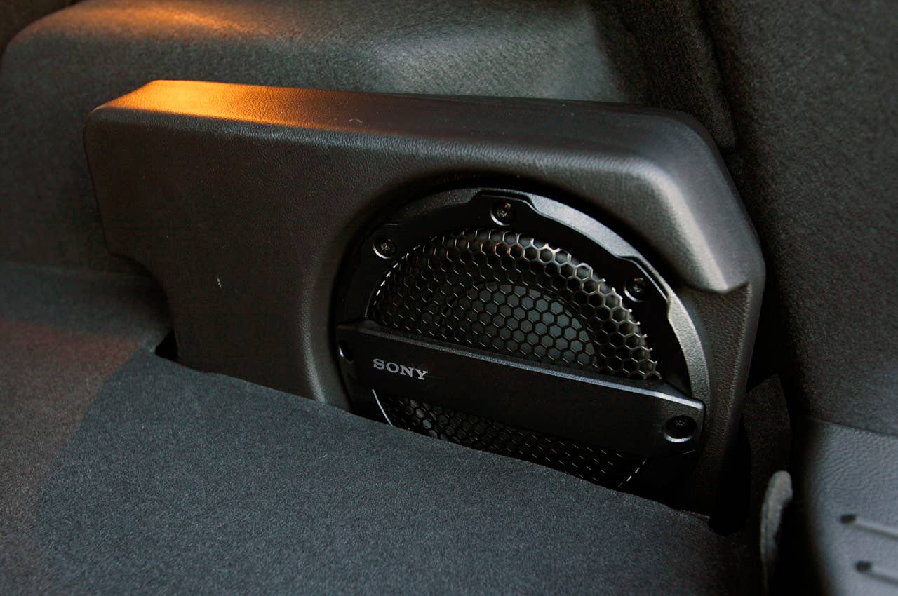 2012 Ford Focus trunk-mounted subwoofer