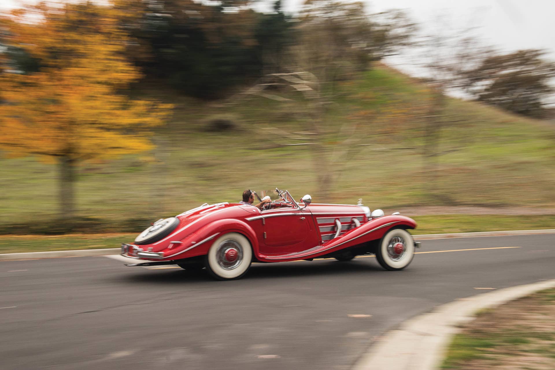1937 Mercedes-Benz 540K Special Roadster moving rear 3/4