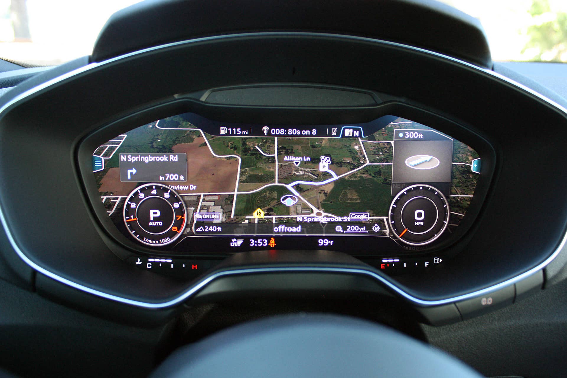 2016 Audi TT gauges