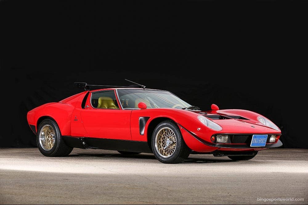 red 1968 lamborghini miura jota svr front three quarters