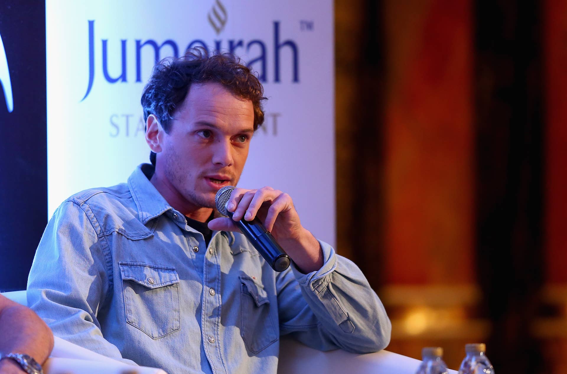 DUBAI, UNITED ARAB EMIRATES - SEPTEMBER 30: Actor Anton Yelchin attends a press conference promoting 'Star Trek Beyond' at Burj Al Arab on September 30, 2015 in Dubai, United Arab Emirates. (Photo by Francois Nel/Getty Images for Paramount Pictures)