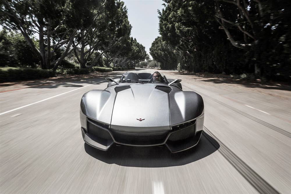 gray rezvani motors beast directly from front