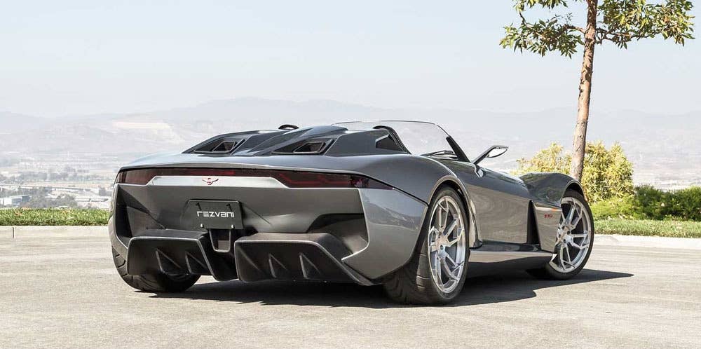 gray rezvani motors beast rear diffuser