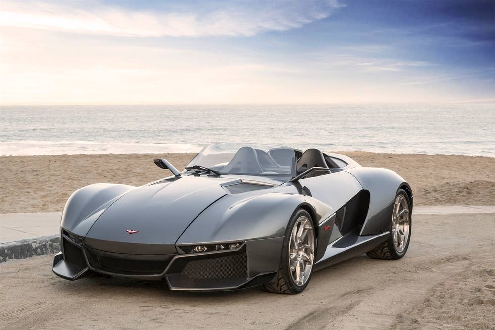 gray rezvani motors beast at the beach