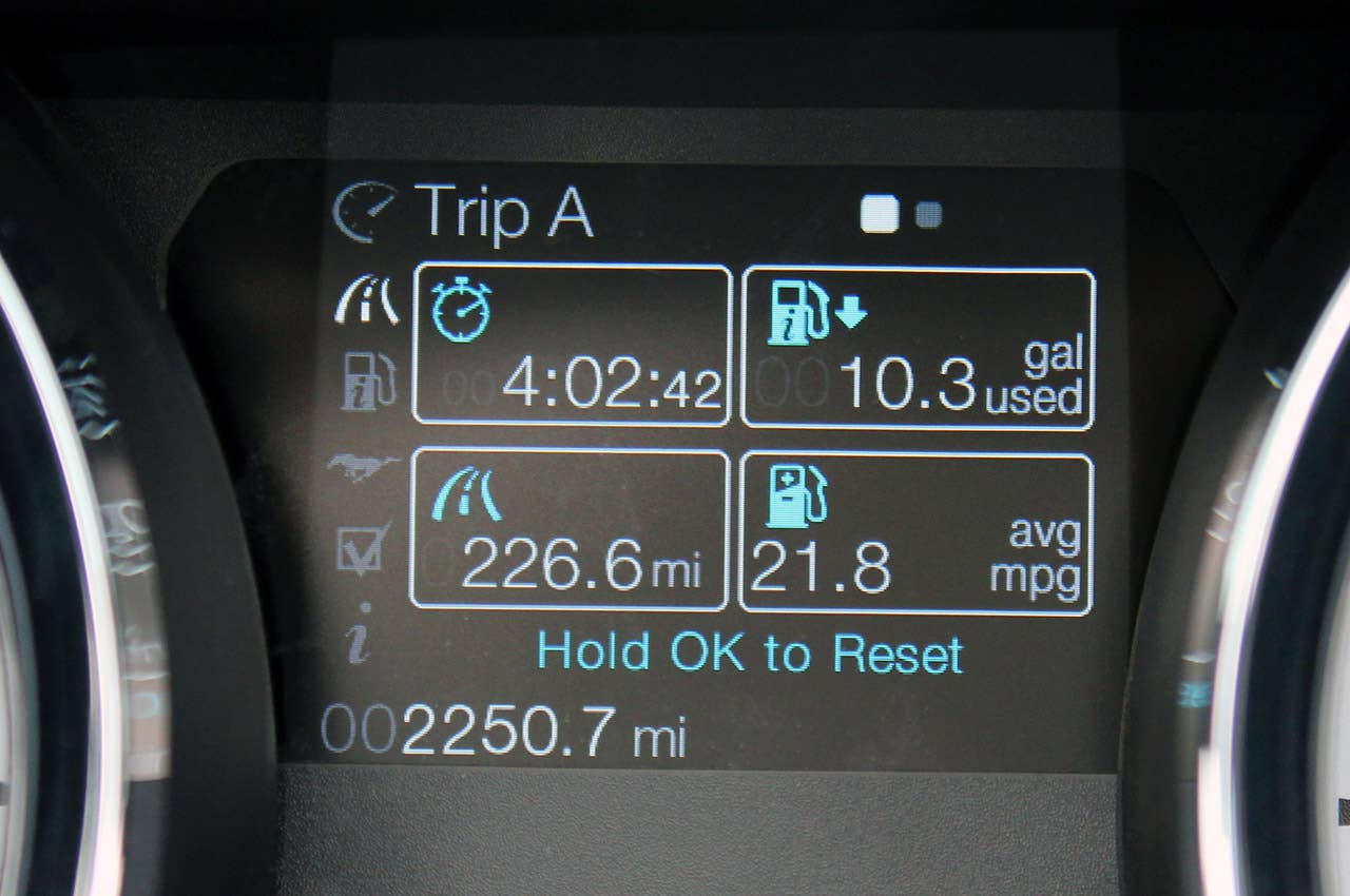 2013 Ford Mustang GT Convertible trip display