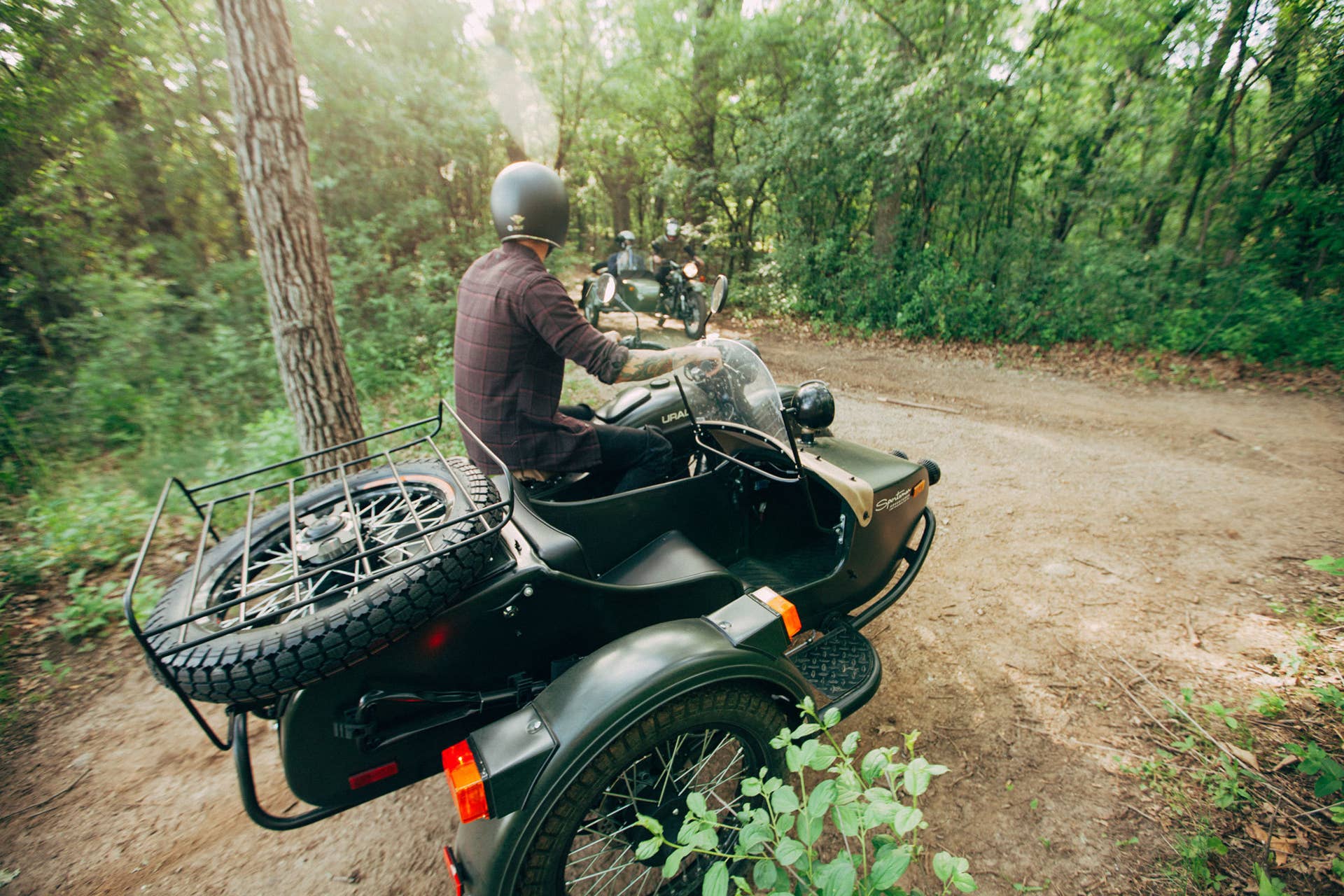 green ural motorcycles sportsman rear three quarters