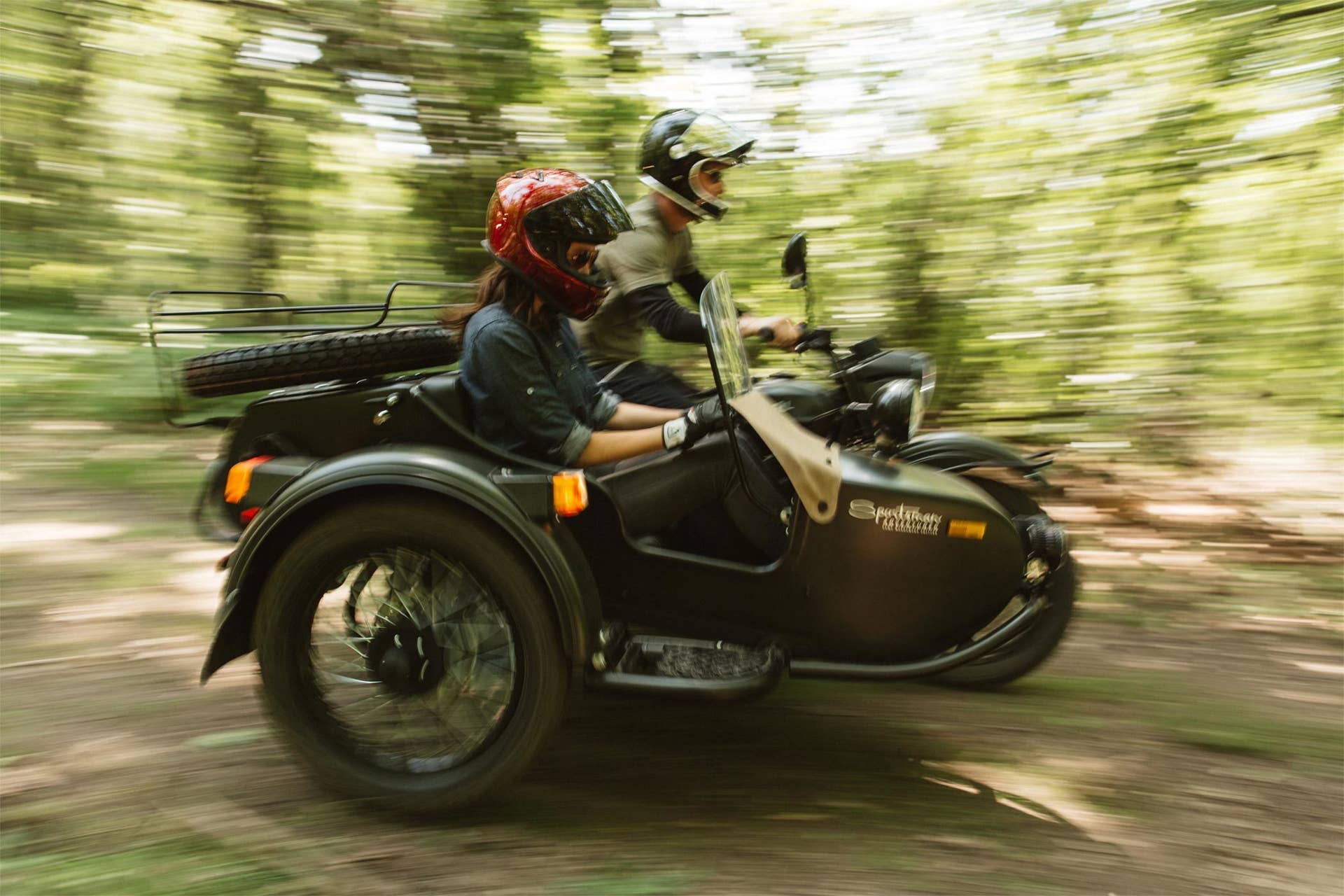 green ural motorcycles sportsman riding