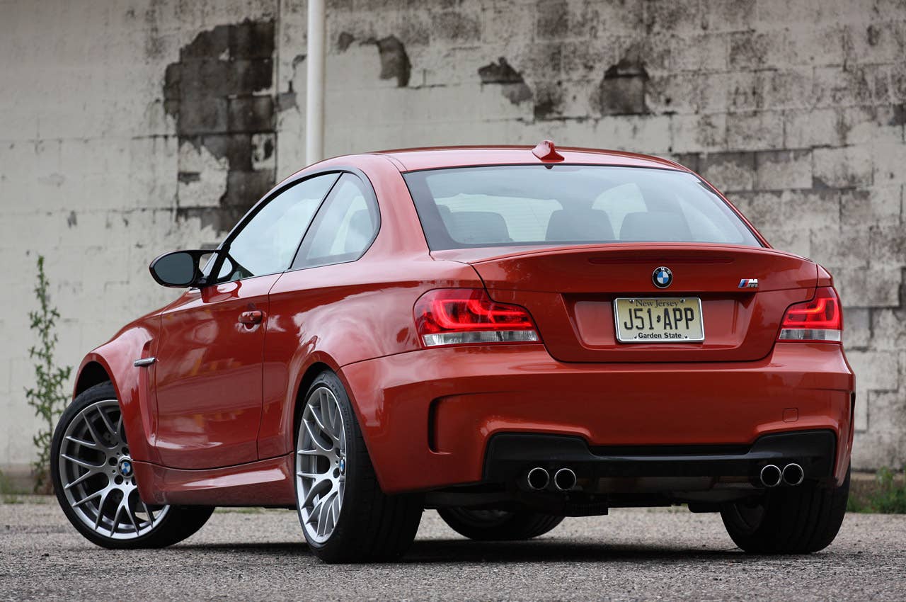 2011 BMW 1 Series M Coupe rear 3/4 view