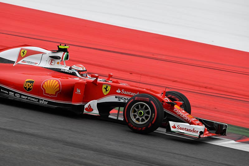 Ferrari's Finnish driver Kimi Raikkonen drives during the Formula One Grand Prix of Austria at the Red Bull Ring in Spielberg, Austria on July 3, 2016
