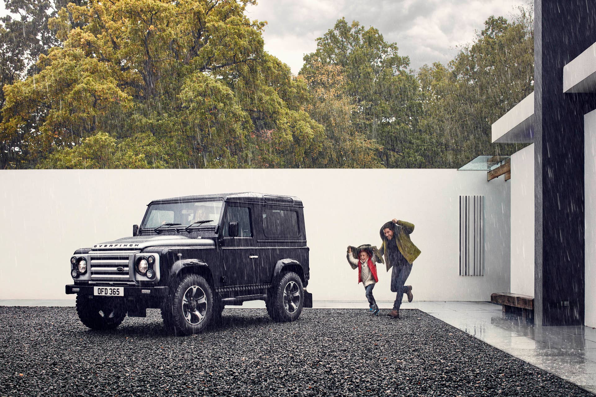 Overfinch Land Rover Defender 40th Anniversary Edition front 3/4 rain