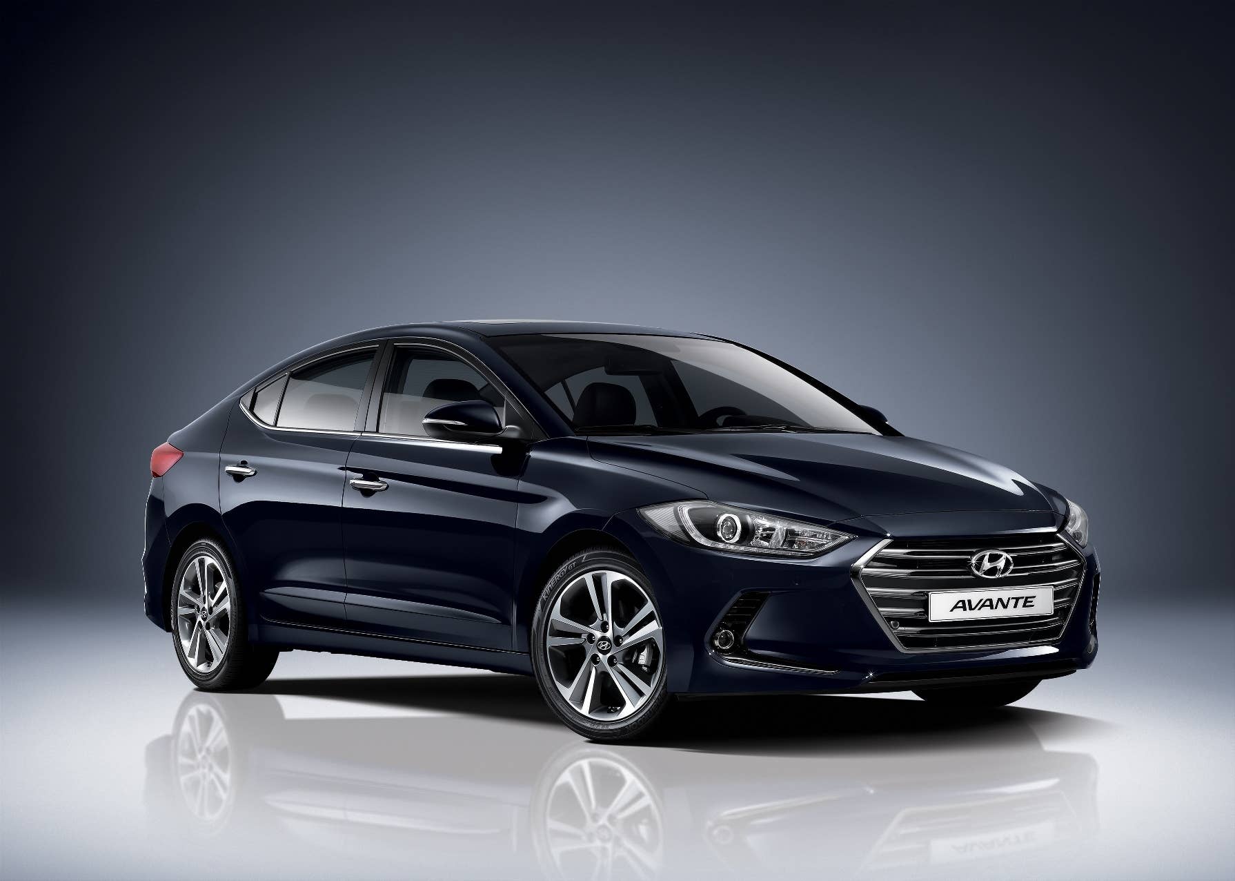 blue 2016 hyundai elantra in south korea front