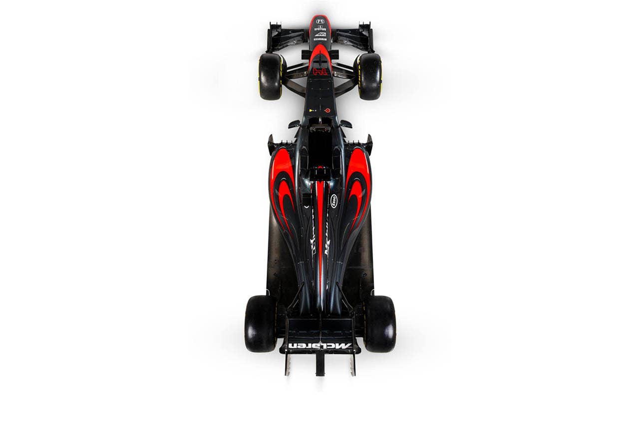 2015 Mclaren-Honda MP4-30 top view flat grey livery