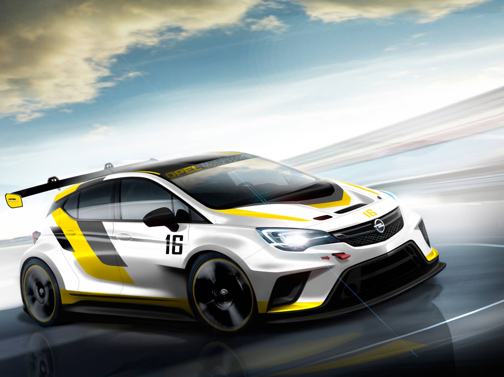 Opel Astra TCR rendering front 3/4