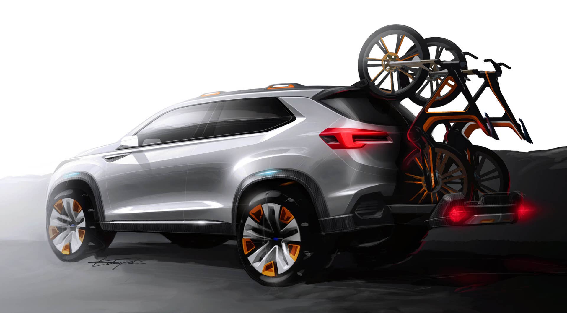 Subaru Viziv Future Concept EXT rendering rear 3/4