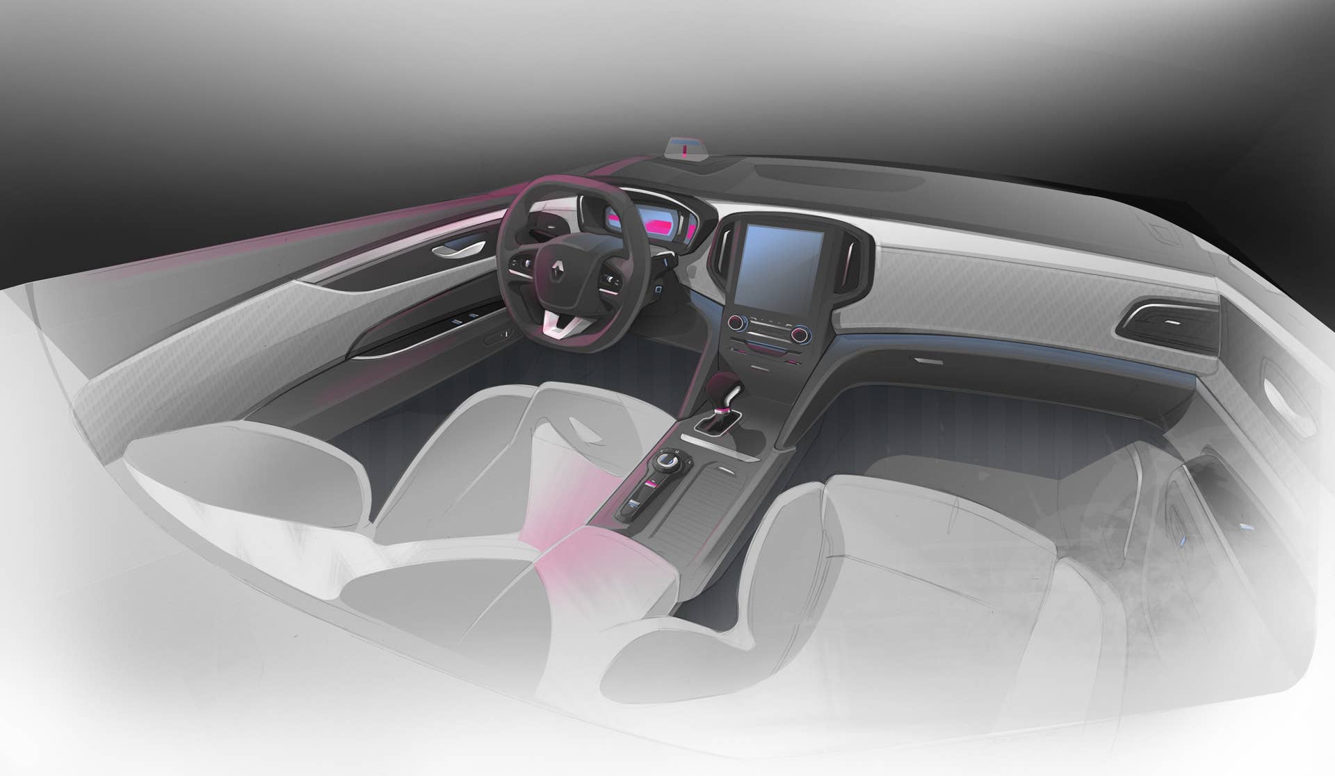 cabin interior sketch drawing renault talisman