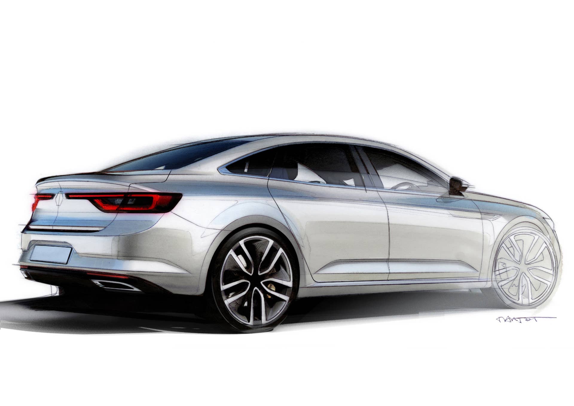 renault talisman sketch drawing back