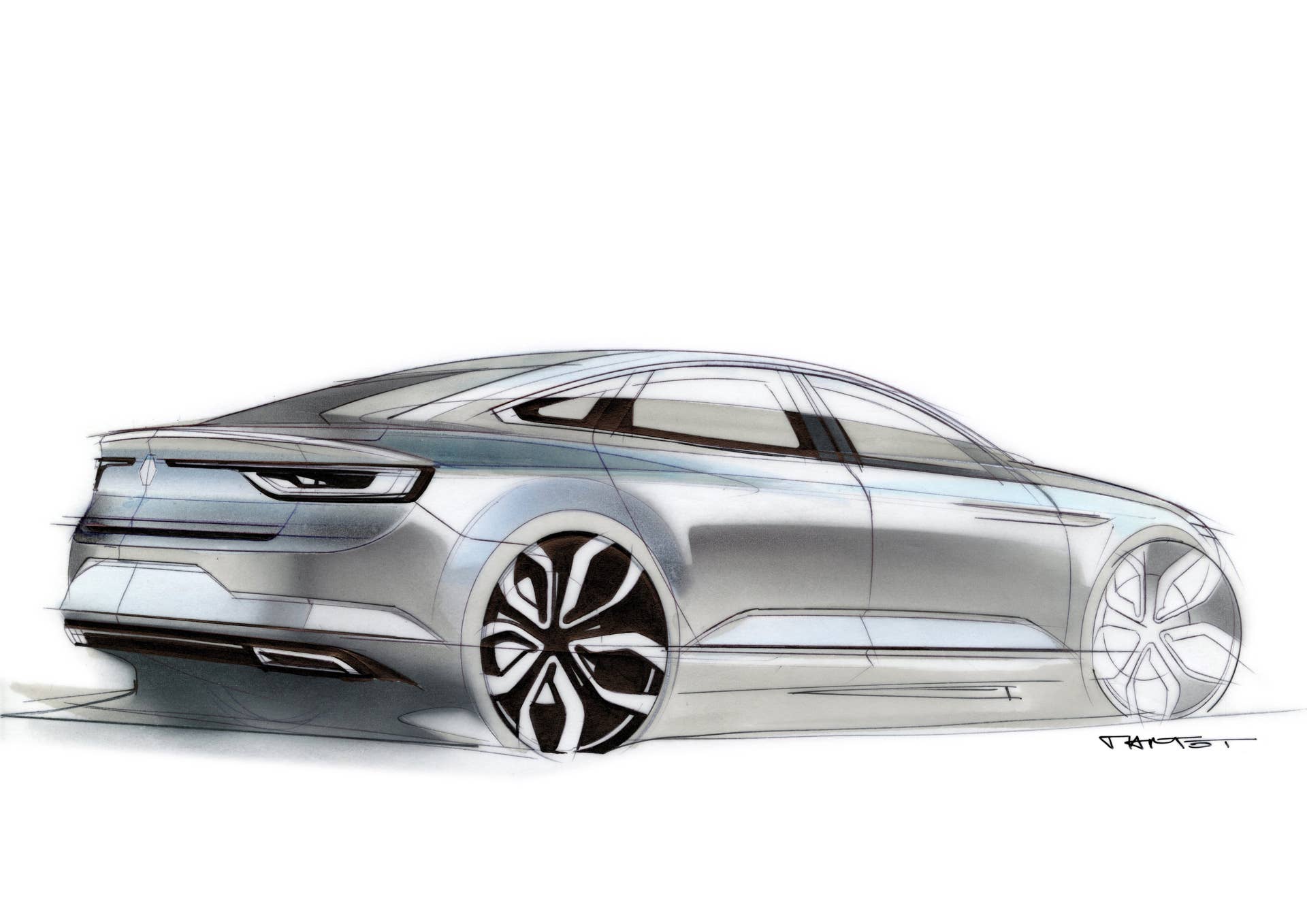 renault talisman sketch drawing detail design