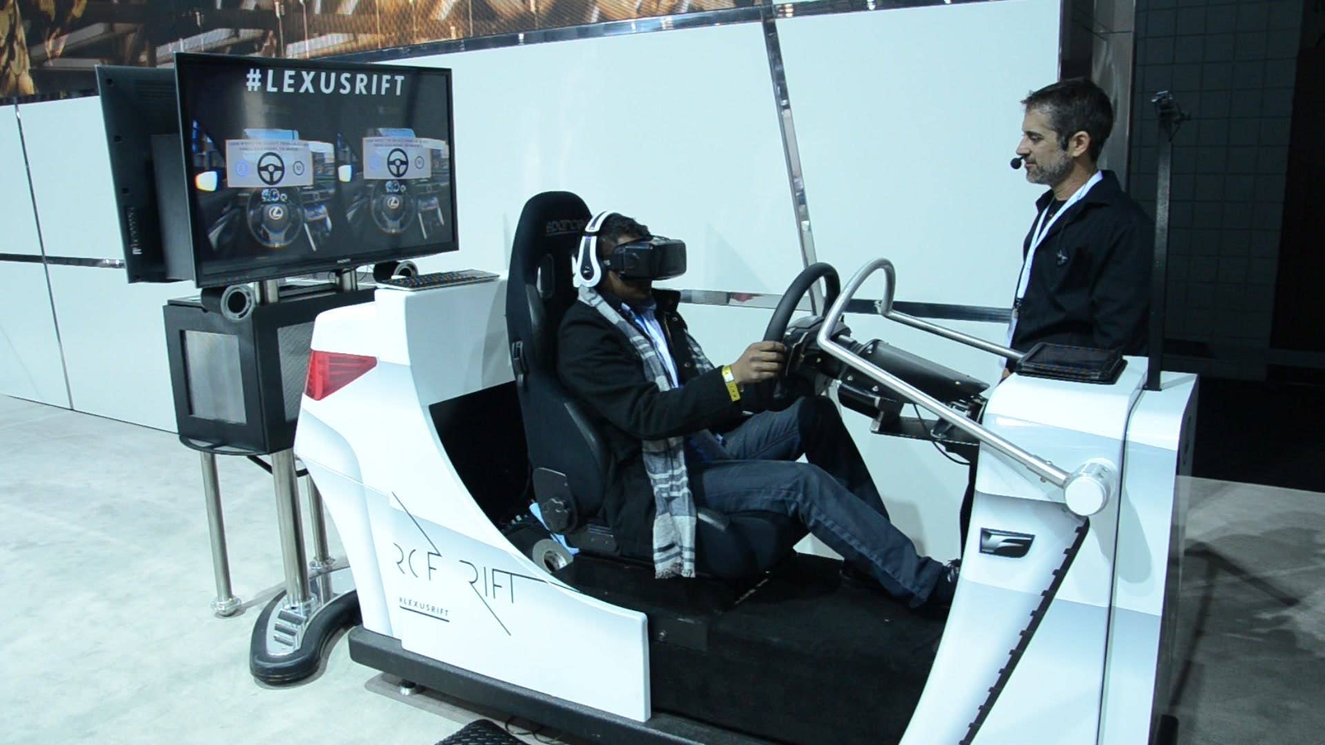 A quick look at the Lexus RC F Oculus Rift Driving Simulator at the 2015 New York International Auto Show.