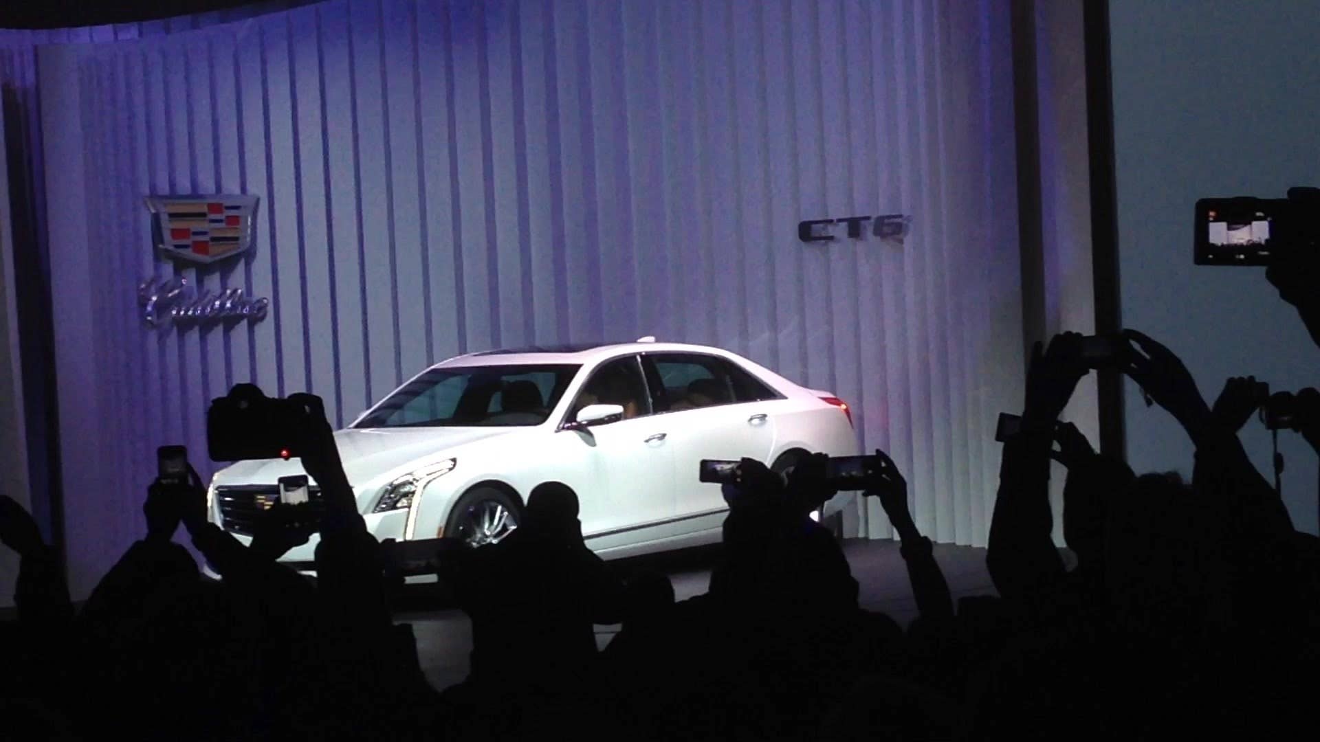 The 2016 Cadillac CT6 is revealed at an event before the New York Auto Show, as captured live by Greg Migliore