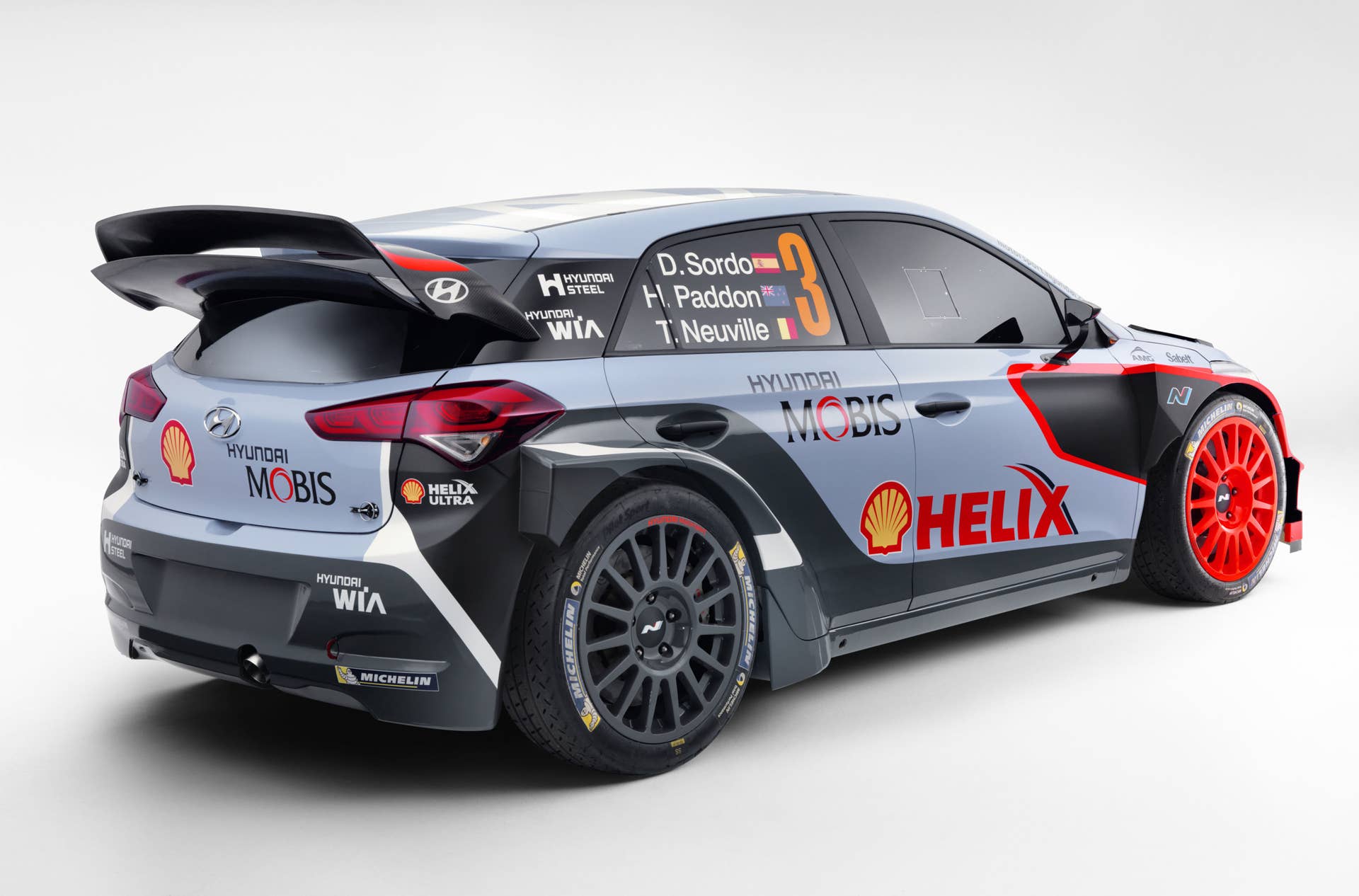 hyundai i20 wrc rear three quarters