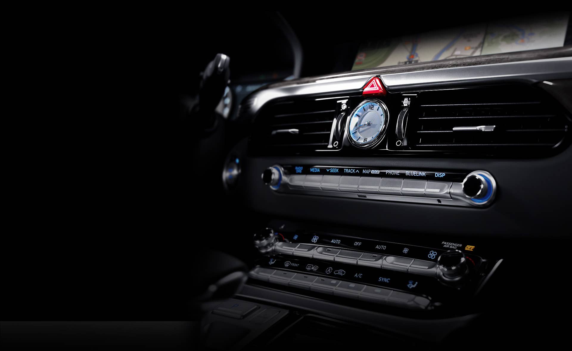 2017 Genesis G90 center stack infotainment controls