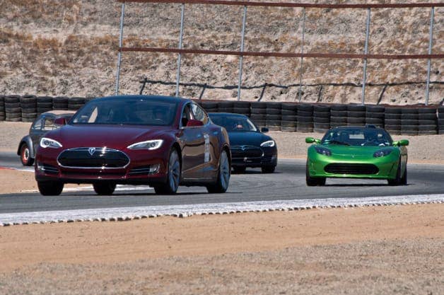 Tesla Model S on track at Refuel 2014