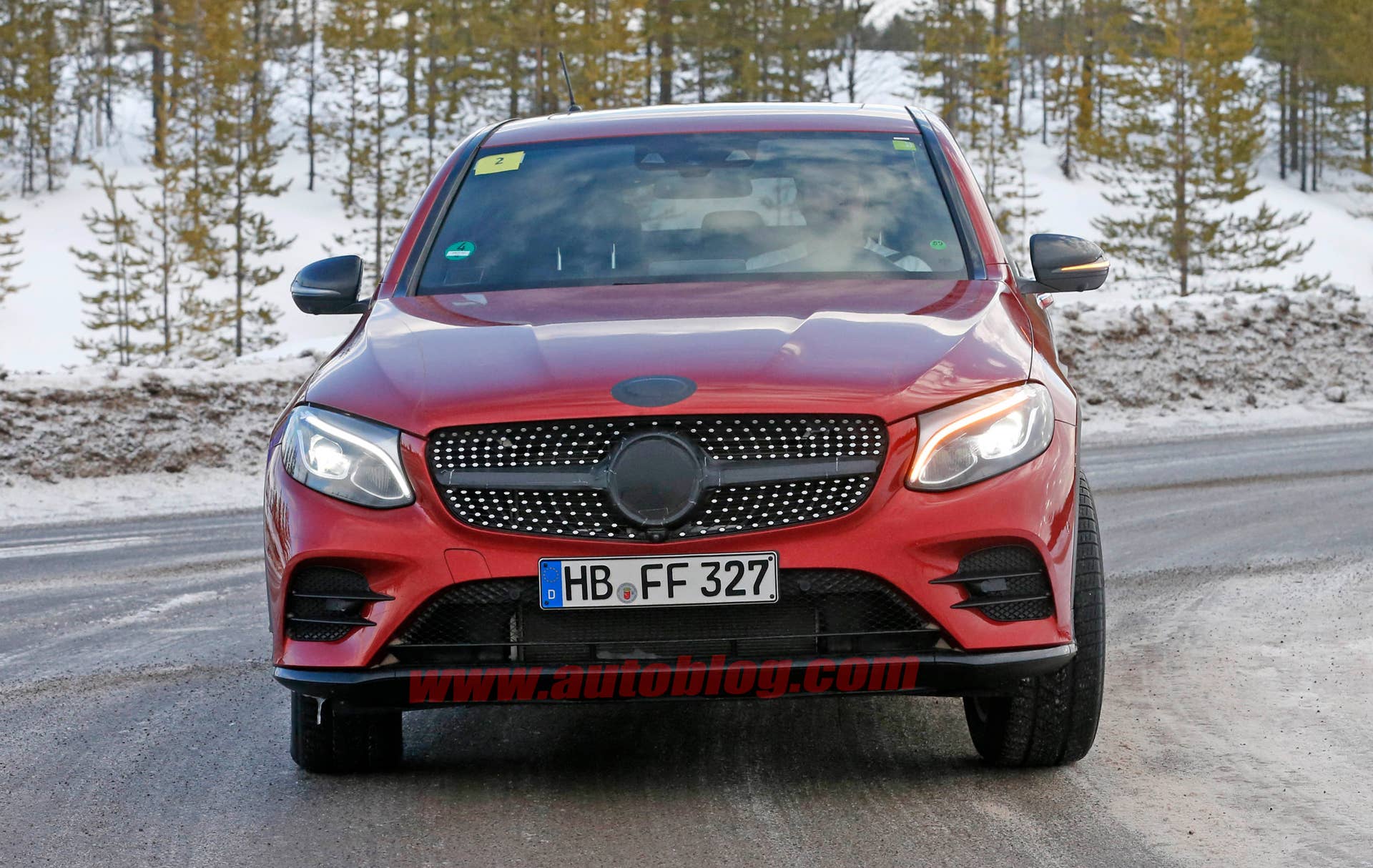 2017 Mercedes GLC Coupe red prototype front