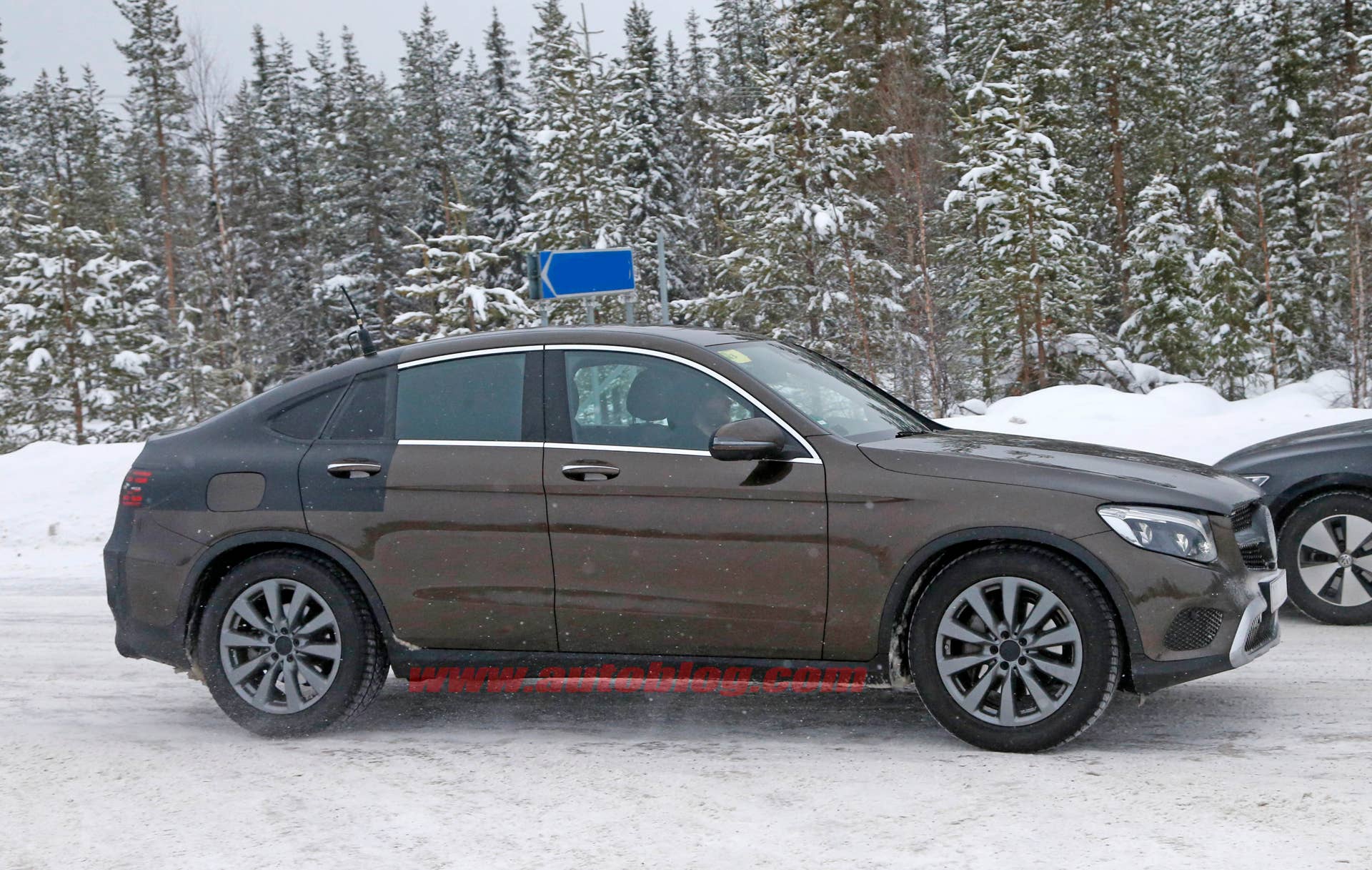 2017 Mercedes-Benz GLC Coupe brown prototype front profile